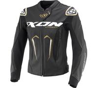 Ixon Vortex 3 Giacca di pelle moto da donna, nero-bianco-oro, taglia M per donne
