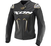 Ixon Vortex 3 Giacca di pelle moto da donna, Nero/bianco/oro, Taglia S