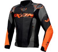 IXON Giacca moto in pelle Vortex 3 Nero/Arancione Taglia L Uomo