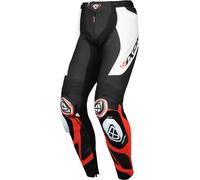 Pantaloni moto in pelle IXON Vortex 3 nero-bianco-rosso S