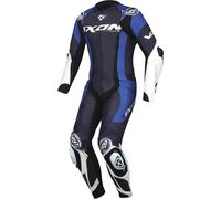 Ixon Vortex 3 Tuta in pelle da moto in 1 pezzo, nero-bianco-blu, taglia L