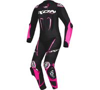 Ixon Vortex 3 Tuta in pelle moto 1 pezzo da donna, nero/rosa, Taglia M