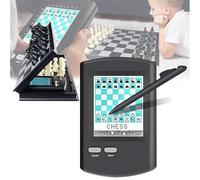 IXPIUZB Scacchiere Elettroniche Portatili, Scacchiera Elettronica Movimento Automatico 7 in 1 Tocco Di Computer a Scacchi Con Display Lcd Grande Stilo per Principianti Imparano E Viaggiano