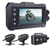 IXROAD Dash Cam Moto Senza Fili, Dashcam Fronte Retro 1080P Telecamera Videocamera Impermeabile con GPS, EIS, HDR, Schermo 3 Pollici, Telecomando Cablato, Massimo 256 GB