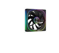 IXRPVJM Ventola per chassis ad alte prestazioni ARGB da 14 V2, 140 mm, 600-1600 giri/min, cuscinetto idraulico, 5 V, 3 pin ARGB/4 pin PWM, 9 ventole Halo(Black Reverse_A-RGB)