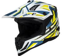IXS iXS363 2.0 Casco Motocross, bianco/giallo/blu, Taglia L (59/60)