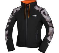 IXS Moto Camo Felpa con cappuccio e zip da moto, nero-multicolore, taglia XL per maschi