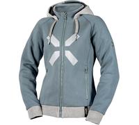 IXS Rapid 1.0 Felpa con cappuccio e zip da moto da donna, blu/grigio chiaro, Taglia XL