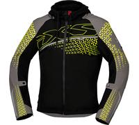 IXS Rapid-STX 1.0, giacca tessile impermeabile L male Nero/Grigio/Giallo Fluo