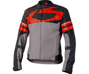 IXS Rapid-STX 2.2 Giacca tessile da motocicletta impermeabile, grigio scuro/nero/rosso, Taglia M