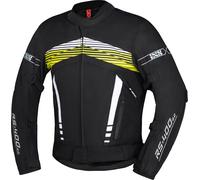 IXS RS-400-ST 3.0 Giacca tessile da moto impermeabile, nero/bianco/giallo, Taglia S