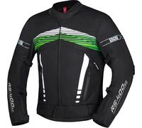 IXS RS-400-ST 3.0 Giacca tessile da moto impermeabile, nero/bianco/verde, Taglia M