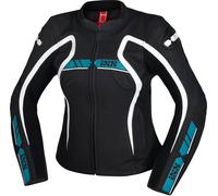 IXS RS-600 1.0 Giacca donna moto in pelle, nero/turchese, Taglia 42