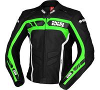 IXS Sport RS-600 1.0 Giacca in pelle motociclistica, nero-bianco-verde, taglia 56 per maschi