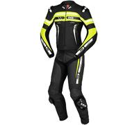 IXS Sport RS-700 2.0 Tuta in pelle da moto a due pezzi, nero-bianco-giallo, taglia 60 per maschi