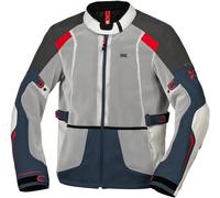 IXS Tourster-Big Air 1.0 Mesh Giacca tessile da moto, grigio/blu/rosso/sabbia, Taglia S