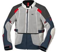 IXS Tourster-Big Air 1.0 Mesh Giacca tessile da moto, grigio-rosso-blu-beige, taglia L per maschi