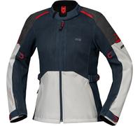 IXS Tourster-Big Air 1.0 Mesh Giacca tessile moto da donna, grigio-rosso-blu-beige, taglia L per donne