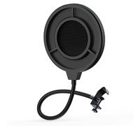 IXTECH Filtro pop per microfono, filtro pop per microfono, scudo isolante in rete compatibile con Blue Yeti e qualsiasi altro microfono, filtro pop a doppio strato con clip flessibile a collo d'oca a