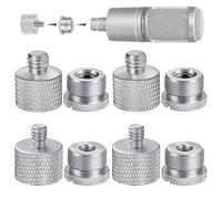 IXTECH Set di 8 adattatori per microfono in metallo, adattatore filettato da 5/8 femmina a 3/8 maschio 3/8 femmina a 5/8 maschio 5/8 maschio 5/8 femmina a 1/4 maschio 1/4 femmina a 5/8 maschio