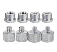 IXTECH Set di 8 adattatori per microfono in metallo, adattatore filettato da 5/8 femmina a 3/8 maschio 3/8 femmina a 5/8 maschio 5/8 maschio 5/8 femmina a 1/4 maschio 1/4 femmina a 5/8 maschio