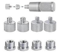 IXTECH Set di 8 adattatori per microfono in metallo per supporto per microfono, adattatore filettato da 5/8 femmina a 3/8 maschio 3/8 femmina a 5/8 maschio 5/8 femmina a 1/4 maschio 1/4 femmina a 5/8