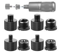 IXTECH Set di 8 adattatori per supporto microfono, in metallo, adattatore filettato da 5/8 femmina a 3/8 maschio 3/8 femmina a 5/8 maschio 5/8 femmina a 1/4 maschio da 1/4 femmina a 5/8 maschio,