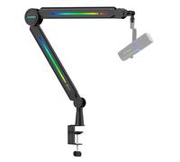IXTECH Supporto per microfono RGB ad alto profilo, braccio per microfono da scrivania, supporto regolabile per microfono con supporto da scrivania, braccio per microfono per live streaming gaming