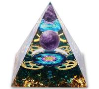 IXTIX Orgonite Piramide Reiki Healing cristallo naturale, cristalli curativi per meditazione divinazione, equilibrio yoga, 6 x 6 cm, pietre portafortuna per 12 segni zodiacali (ossidiana)