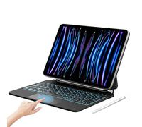 IXTRA Custodia Magic Keyboard per iPad Air 11″ 7a/6a generazione M3/M2 2025/2024, iPad Pro 11″ 4a/3a/2a/1a, iPad Air 10.9″ 5a/4a, tastiera magica sottile con supporto a sbalzo flottante Trackpad