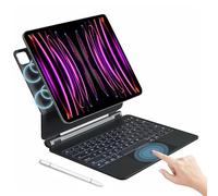 IXTRA Magic iPad Custodia per tastiera per iPad Air 13" M3/M2 2025/2024, iPad Pro 12,9" 6a/5a/4a/3a generazione, custodia sottile con supporto a sbalzo fluttuante Trackpad 7 colori retroilluminazione