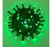 IXTRIMA Catena Luminosa 100 LED, 10Mt, Luce e cavo Verde, IP65, Prolungabile, Effetto Flash Bianco, ghirlanda nataliza, negozi, balcone natale