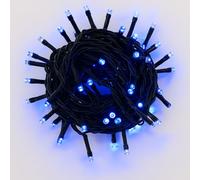 IXTRIMA Catena Luminosa LED, catenaria 10 Metri da esterno, 100 Luci, IP65 Impermeabile e Prolungabile con Effetto Flash, per Natale, Negozi, Balcone (Luce blu - flash, Cavo nero)