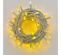 IXTRIMA Catena Luminosa LED, catenaria 10 Metri da esterno, 100 Luci, IP65 Impermeabile e Prolungabile con Effetto Flash, per Natale, Negozi, Balcone (Luce gialla - Flash totale, Cavo bianco)