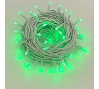 IXTRIMA Catena Luminosa LED, catenaria 10 Metri da esterno, 100 Luci, IP65 Impermeabile e Prolungabile con Effetto Flash, per Natale, Negozi, Balcone (luce verde - flash, Cavo bianco)