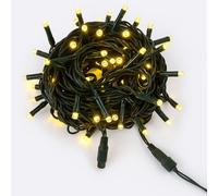 IXTRIMA Catena Luminosa LED, catenaria 10 Metri da esterno, 100 Luci, IP65 Impermeabile e Prolungabile con Effetto Flash, per Natale, Negozi, Balcone (Luce Gialla - flash, Cavo nero)