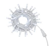 IXTRIMA Catena Luminosa LED, catenaria 10 Metri da esterno, 100 Luci, IP65 Impermeabile e Prolungabile con Effetto Flash, per Natale, Negozi, Balcone (Luce bianca- flash, Cavo bianco)