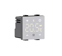 IXTRIMA Cronotermostato WiFi Smart Touch Screen, Programmabile Tuya, Display LED Retroilluminato, 230V, 2 Moduli, Bianco compatibile su supporti Vimar Plana