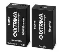 IXTRIMA Extender HDMI 4K, Trasmettitore e Ricevitore, Cavo CAT5e/6 fino a 60 metri 3D HDCP EDID Ultra HD 3840x2160p @ 30Hz