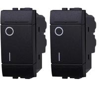 IXTRIMA Interruttore Bipolare 0-1 16A Colore Nero Compatibile Con Bticino Living International/LIGHT 1 PZ (Confezione da 2)