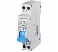 IXTRIMA Interruttore Magnetotermico 1P+N 240V, 50Hz, 6000A, EN60898 C6 C10 C16 C20 C25 C32 (16A)