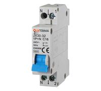 IXTRIMA Interruttore Magnetotermico Automatico 1P+N 16A C16 220V 4.5kA, occupa 1 modulo