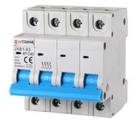 IXTRIMA Interruttore Magnetotermico Automatico 4P 40A 380V 6kA MCB C40 occupa 4 moduli DIN