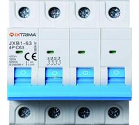 IXTRIMA Interruttore Magnetotermico Automatico 4P 63A 380V 6kA MCB C63 occupa 4 moduli DIN