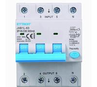 IXTRIMA Interruttore Magnetotermico Differenziale 3P+N 50A 300mA 380V-6KA 300mA per Guida DIN - 4 Moduli DIN - Protezione Circuiti e Sicurezza Impianti