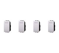 IXTRIMA Interruttore Unipolare, 16A, 1 Modulo, Compatibile con Bticino Living Light, Bianco, Set 4 Pezzi