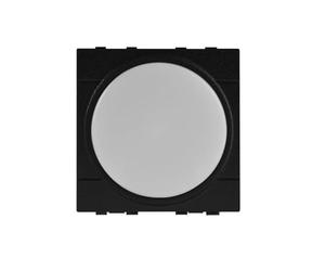 IXTRIMA Lampada segnapasso LED da incasso 2 moduli con tasto click ON/OFF, luce bianca fredda 6000K, compatibile BTicino Living, nero