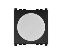 IXTRIMA Lampada segnapasso LED da incasso 2 moduli con tasto click ON/OFF, luce bianca naturale 4000K, compatibile Vimar Arkè, nero