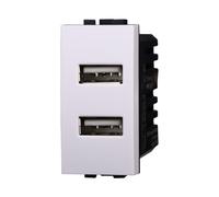 IXTRIMA Modulo Presa Caricatore USB doppio 5V 2.1A - 2 Porte USB-A Colore BIANCO