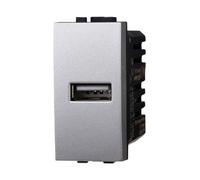 IXTRIMA Modulo Presa USB 5V 2,1A Colore grigio Compatibile Con Bticino Living Light/INTERNATIONAL 1PZ